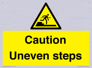 Caution Uneven steps